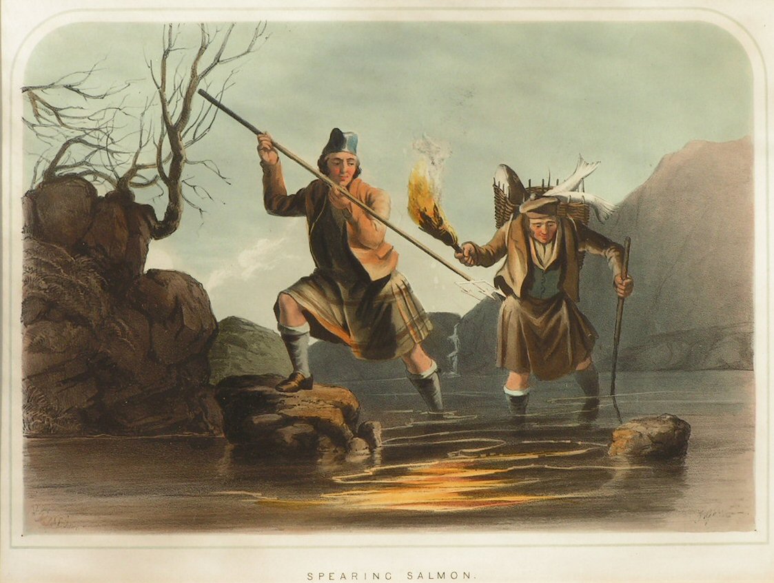 Lithograph - Spearing Salmon